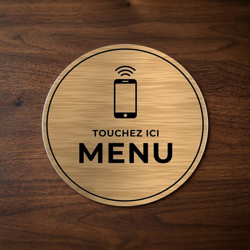 Plaque NFC ronde bois chêne clair