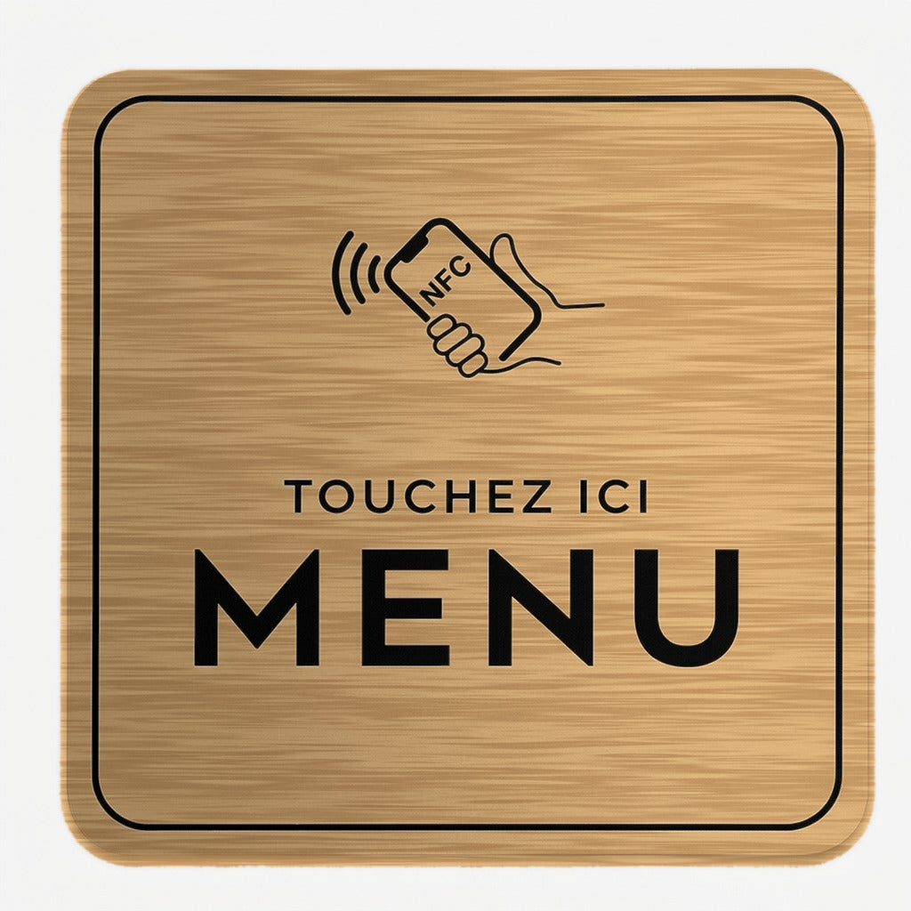 Plaque NFC carrée bois chêne clair