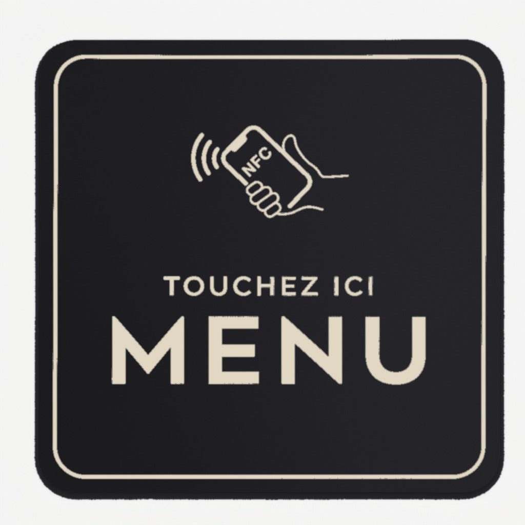 Plaque NFC carrée noir mat